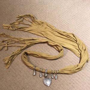 Boho Chic Necklace Scarf with Charms